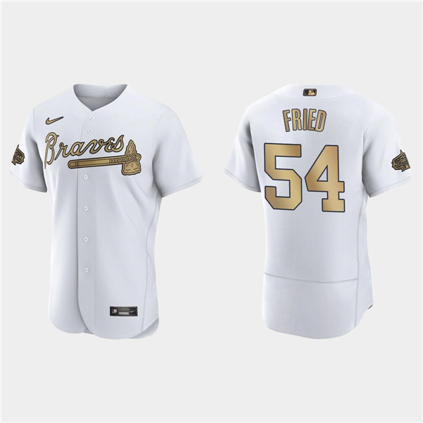 Men's White Atlanta Braves #54 Max Fried 2022 All-Star Flex Base Stitched Baseball Jersey